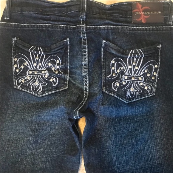 Jeans DeFluer Bootcut Rhinestone Studded Jeans - Picture 7 of 8